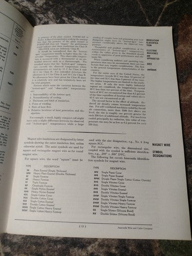 Anaconda Magnet Wire and Coils by Anaconda Supply Company -1948 -Paperback