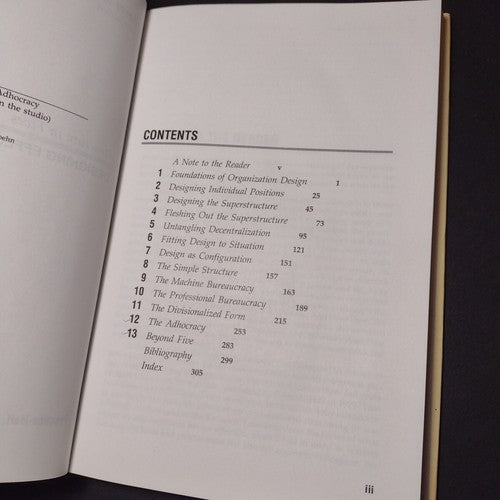 Structure in Fives: Designing Effective Organizations by Henry Mintzberg 1983 HC