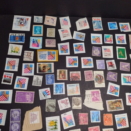 Vintage International Stamp Lot (D1) -Mixed On/Off Paper (Netherlands, US, +)