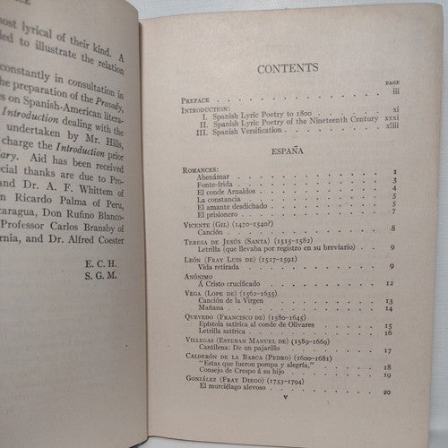 Modern Spanish Lyrics by Elijah Hills and S. Morley -1913 -HC no DJ -1st Ed