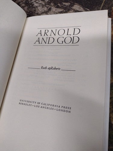 Arnold and God by Ruth ApRoberts -Hardcover -1983 -Vintage Literature