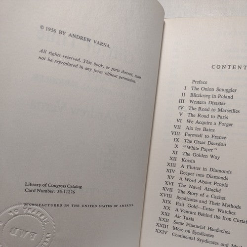Gift Of Time by Andrew Varna - 1956 - HC w/DJ - ex libris - Autobiography