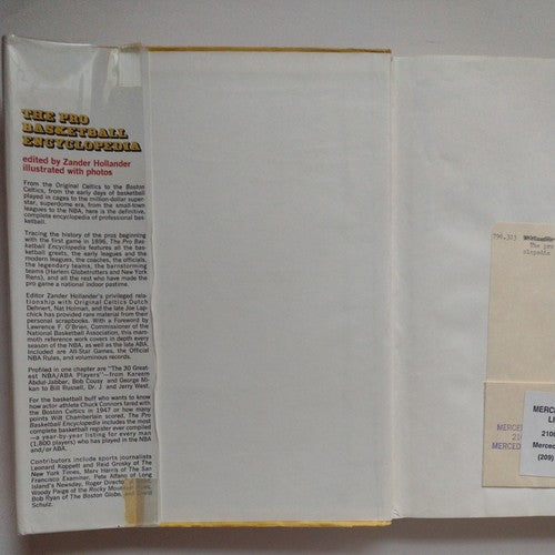 The Pro Basketball Encyclopedia Hardcover Zander Hollander 1977