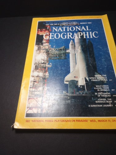 Vintage March 1981 National Geographic Magazine Signed Space Shuttle
