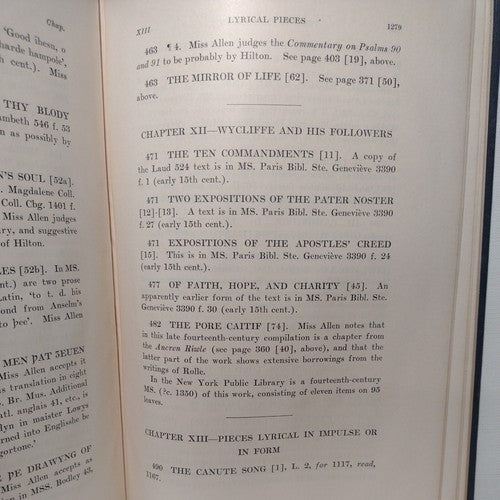 A Manual Of Middle English, 1050-1400 By John Wells -3rd & 4th Supplement  1929