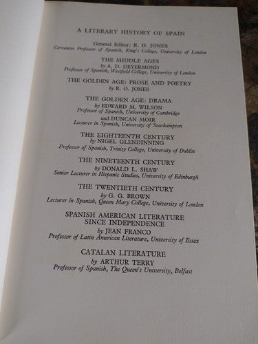 A Literary History Of Spain: The Eighteenth Century Nigel Glendinning