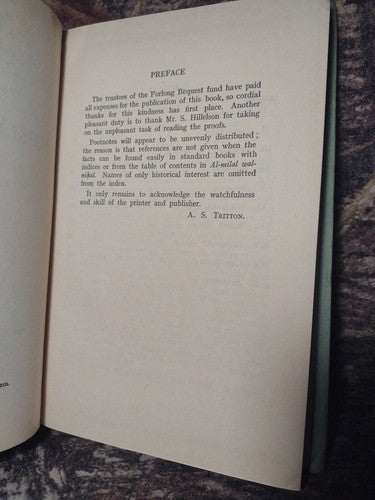 James Forlong Fund Volume XXIII: Muslim Theology by A.S. Tritton -1947 Hardcover