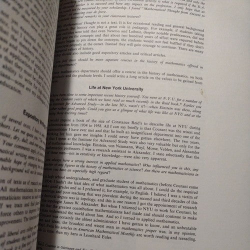 Mathematical People: Profiles and Interviews by Gerald L. Alexanderson -1986.