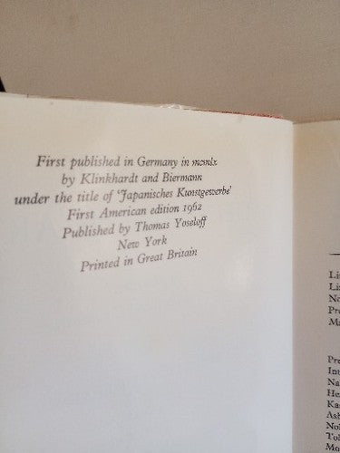Martin Feddersen / Japanese Decorative Art First American Edition 1962