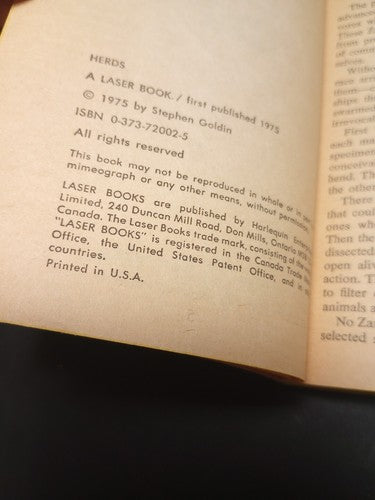 Herds by Stephen Goldin 1975 Laser Books #2 1st Printing Paperback