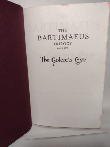 The Bartimaeus Trilogy Book 2: The Golem's Eye by Jonathan Stroud -2004 -HCwDJ