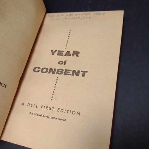 Year of Consent by Kendell Foster Crossen -Paperback -1954 -Dell First Edition