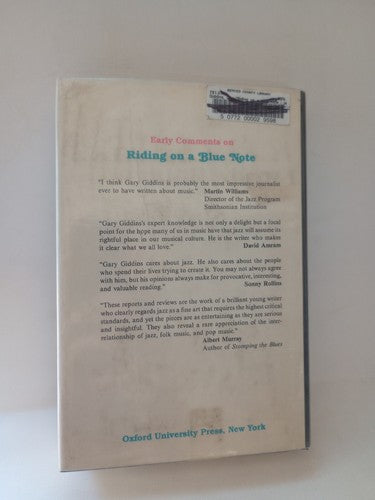 Riding on a Blue Note : Jazz and American Pop by Gary Giddins (1981, Hardcover)