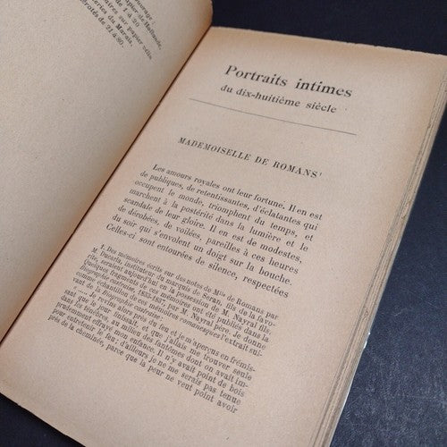 Portraits Intimes Du Dix-Huitieme Siecle II -1923 French Paperback -Definitive