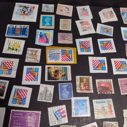 Vintage International Stamp Lot (D1) -Mixed On/Off Paper (Netherlands, US, +)