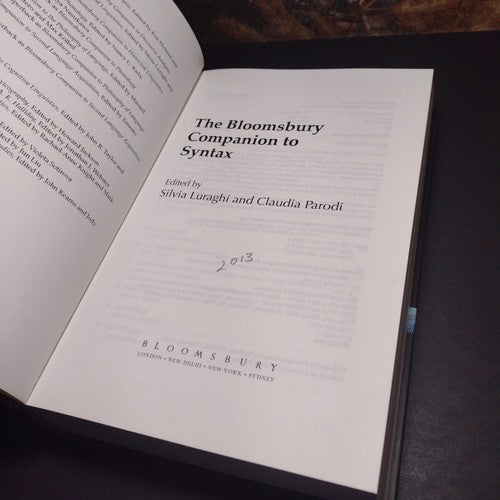 The Bloomsbury Companion to Syntax by Claudia Parodi -Hardcover -2013