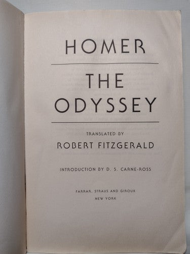 The Odyssey By Homer -2000 -PB -5th Print -Farrar Straus Giroux