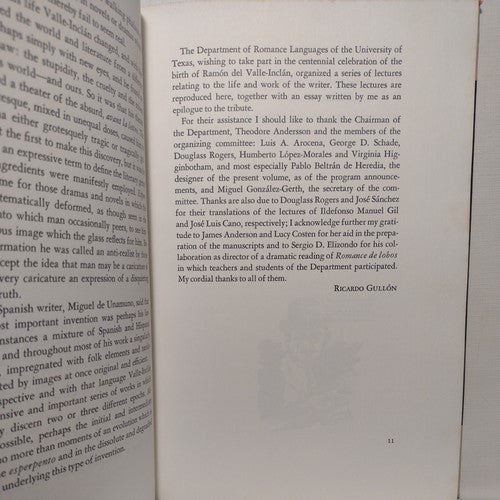 Valle-Inclan: Centennial Studies by Ricardo Gullon- 1968- 1st Ed- HC w/ DJ