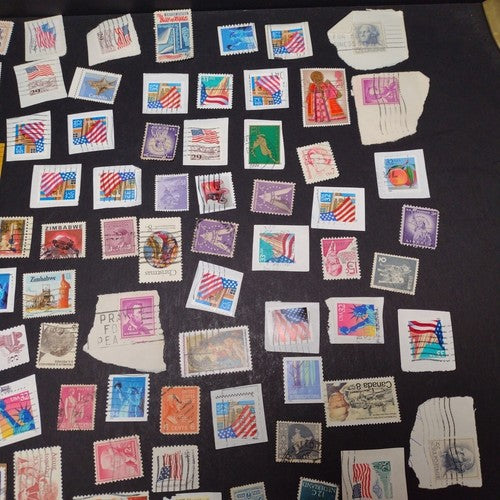 Vintage International Stamp Lot (D1) -Mixed On/Off Paper (Netherlands, US, +)