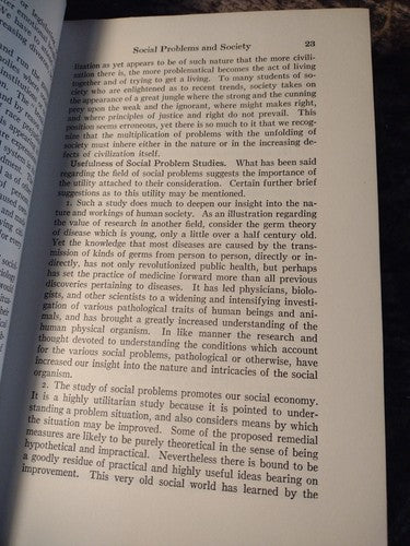 Current Social Problems by John Gillette -Hardcover -1933 -Vintage Sociology