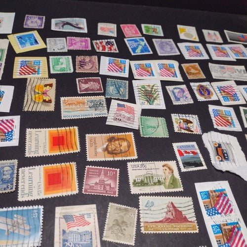 Vintage International Stamp Lot (B1) -Mixed On/Off Paper (US, CANADA, GERMANY +)