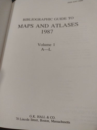 Bibliographic Guide Maps And Atlases, Lot Of 5 Vols