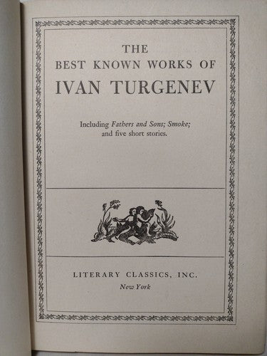 The Best Known Works of Ivan Turgenev-HCnoDJ -Circa 1900's