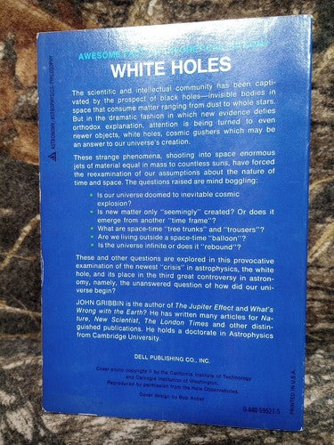 White Holes: Cosmic Gushers in the Universe by John Gribbin 1978 Ex Libris