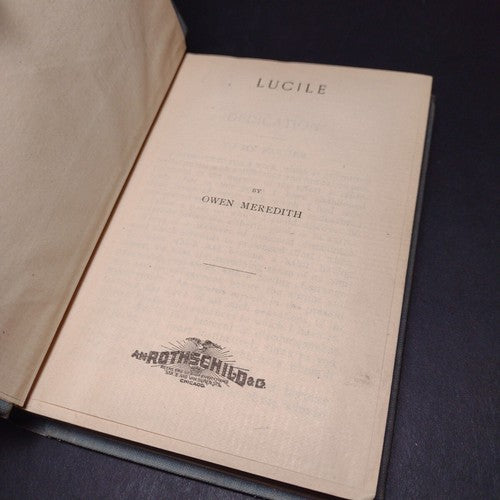 Lucille by Owen Meredith -Electric Edition -Hardcover -Circa 1890's Printing
