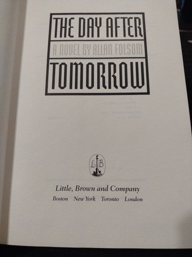 The Day after Tomorrow by Allan Folsom (1994, Hardcover) wDJ first Edition