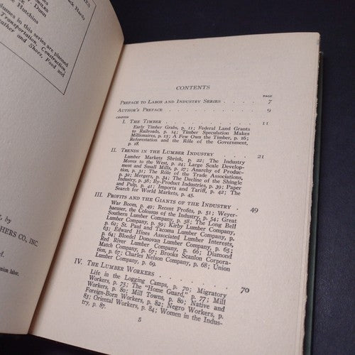 Labor and Lumber by Charlotte Todes -Hardcover -1931 -Economic History -ExLibris