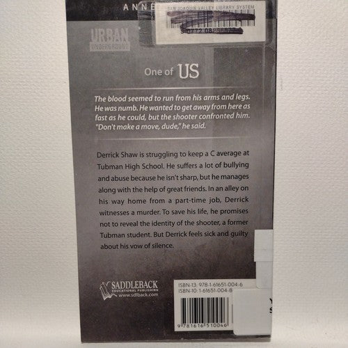 Urban Underground Ser.: One of Us by Anne Schraff (2010, Trade Paperback, Unabr…