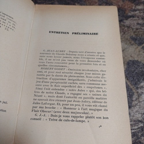 Letters to Two Friends by Claude Debussy -Vintage Paperback -French -1942