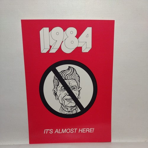 1984 Anti Ronald Reagan Red Postcard It’s Almost Here
