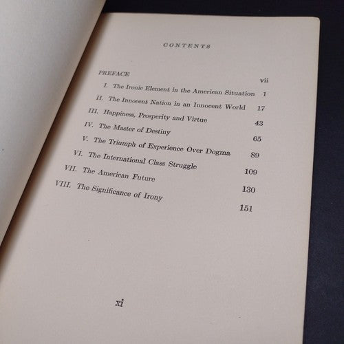 The Irony of American History by Reinhold Neibuhr -1952 -Hardcover -US HISTORY
