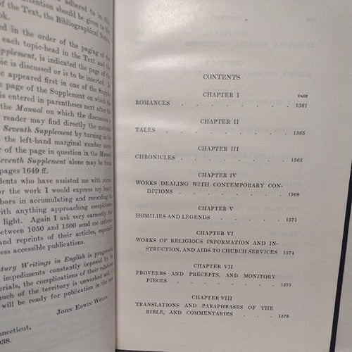 A Manual Of Middle English, 1050-1400 By John Wells -7th Supplement -1938 -HC