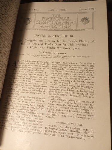 1932 National Geographic Magazine Bound Issues July-Dec Vol 2 Exlibris