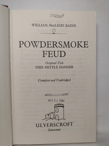 Ulverscroft Large Print: Powder Smoke Feud By William MacLeod Raine -1978 -HC