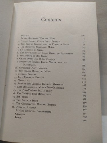 The Splendid Art of Opera: A Concise History by Ethan Mordden -1980 -HCwDJ -1st