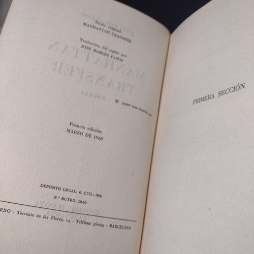 Manhattan Transfer by John Dos Passos -1960 -1st Spanish Edition -Hardcover