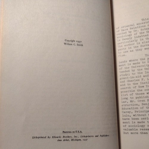 Americans In Process, by William Carlson Smith Phd -1937 Signed First Edition