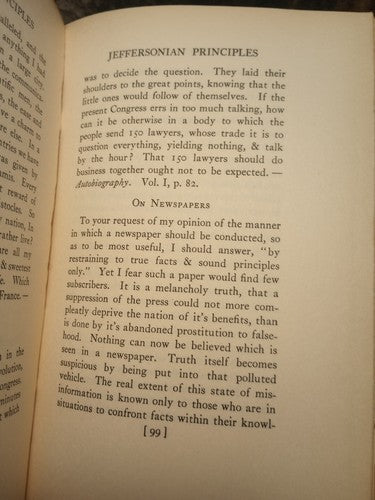 Jeffersonian Principles and Hamiltonian Principles by James Truslow Adams -1932