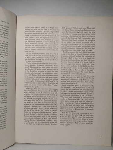 Portrait of Carnegie Hall by Theodore Cron -1963 -HCwDJ -ExLibrary -1st Print
