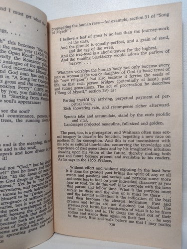 Leaves Of Grass By Walt Whitman -1954 -Trade PB -14th Print -Classic Poetry