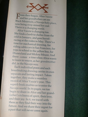 Alice Yazzie's Year: Poems by Ramona Maher -Hardcover W/ DJ -1977 -Children's