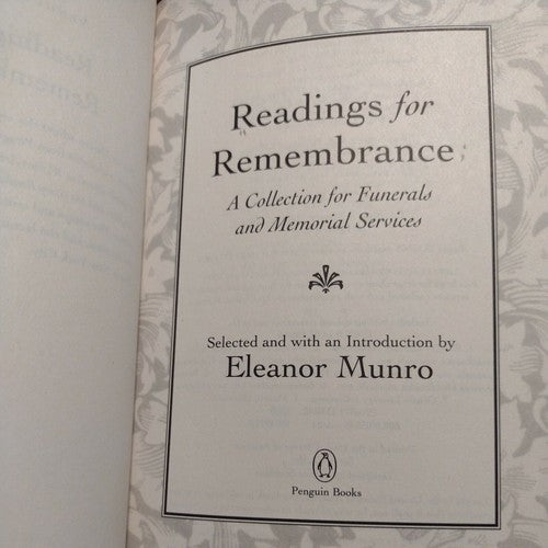 Readings for Remembrance : A Collection for Funerals and Memorial Services by E…