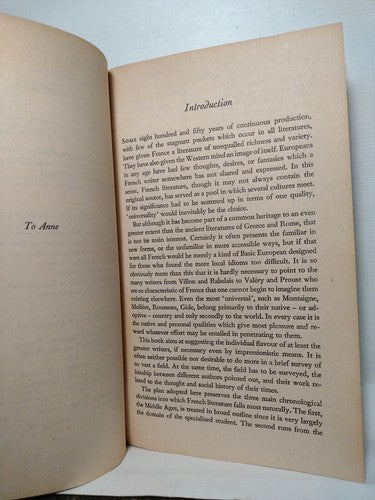 A Short History Of French Literature By Geoffrey Brereton -1965 reprint -PB