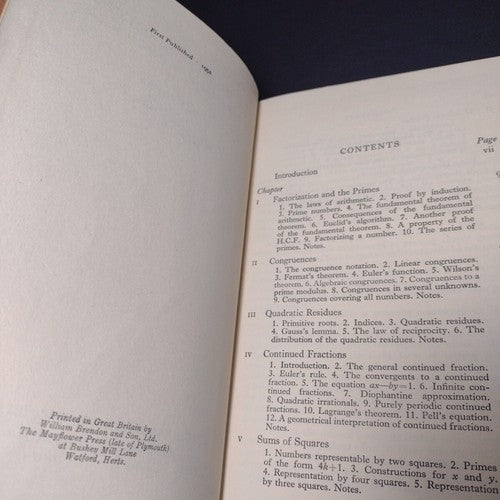 The Higher Arithmetic by H. Davenport -Hardcover -1952 -1st Publishing vg