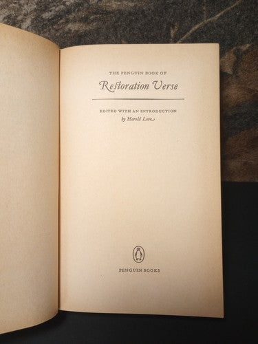 THE PENGUIN BOOK OF RESTORATION VERSE - PENGUIN - Harold Love 1968 HCwDJ