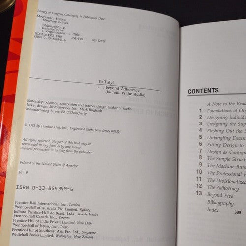 Structure in Fives: Designing Effective Organizations by Henry Mintzberg 1983 HC